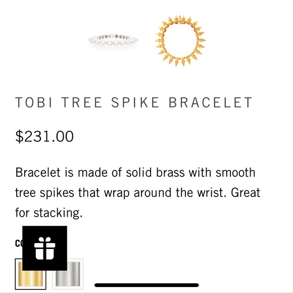 Noir NYC tobi tree spike bracelet - Picture 4 of 4
